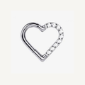 Implant Grade Titanium - Segment Ring - Silver - Clear CZ - 16G (1.2 x 10 mm) - product view