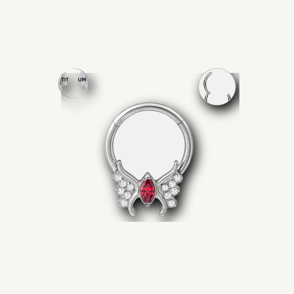 Implant Grade Titanium - Segment Ring - Silver - RDCZ - 16G (1.2 x 10 mm) - detail view