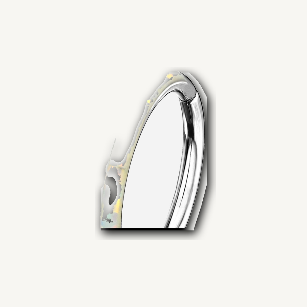 Implant Grade Titanium - Segment Ring - Silver - OP17 - 16G (1.2 x 6 mm) - detail view