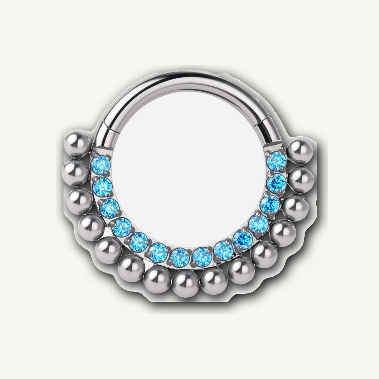 Implant Grade Titanium - Segment Ring - Silver - AQCZ - 16G (1.2 x 8 mm) - product view