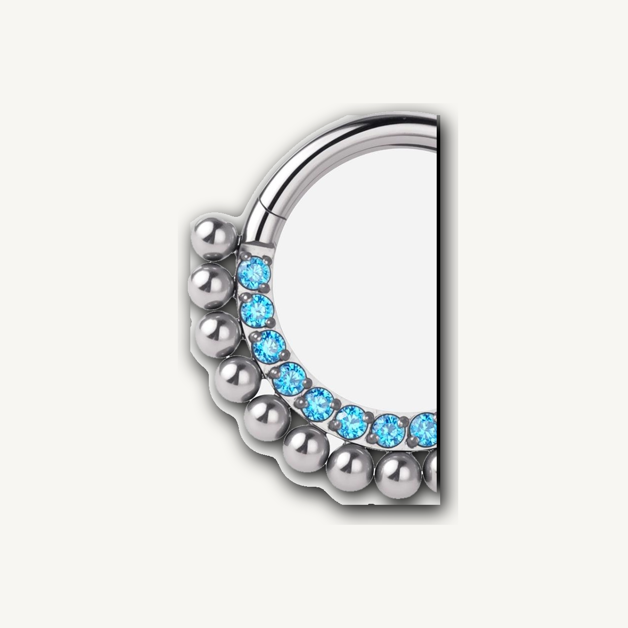 Implant Grade Titanium - Segment Ring - Silver - AQCZ - 16G (1.2 x 8 mm) - detail view