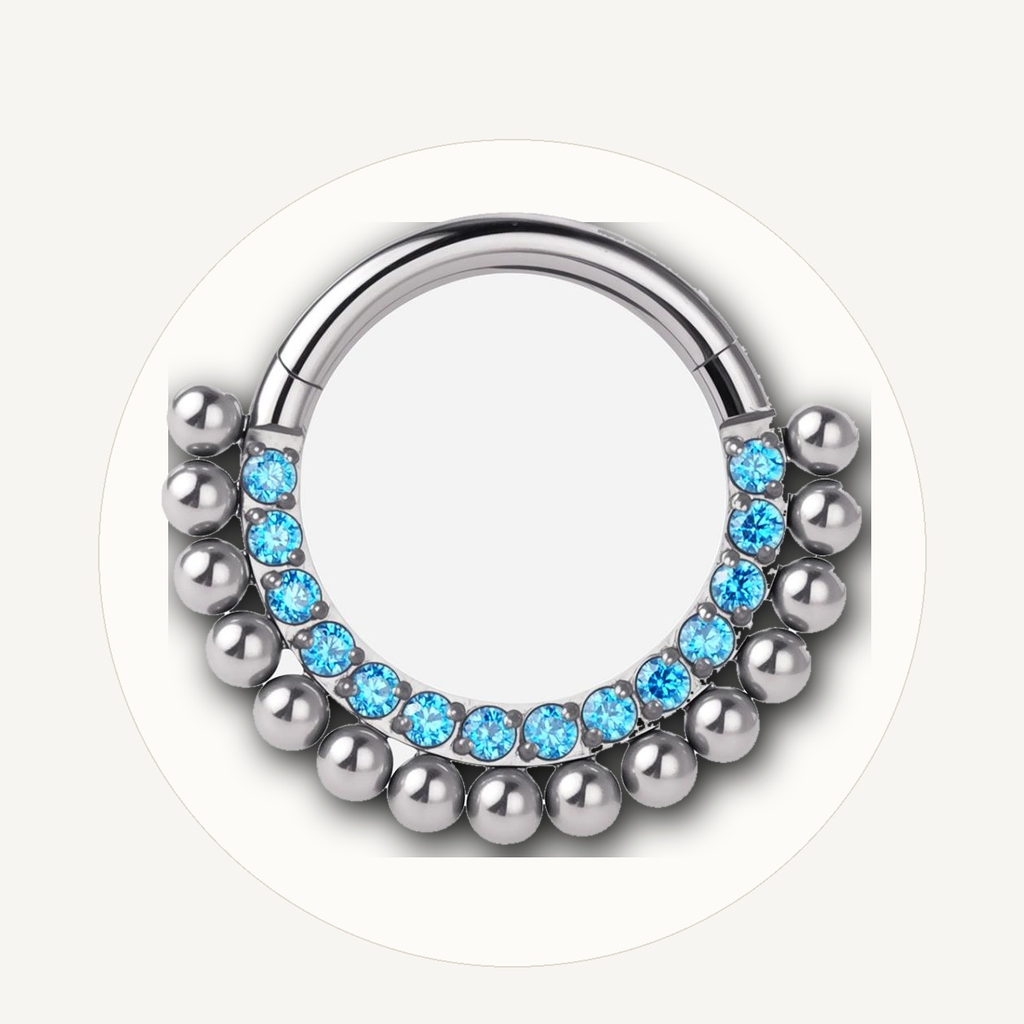 Implant Grade Titanium - Segment Ring - Silver - AQCZ - 16G (1.2 x 8 mm) - styling view