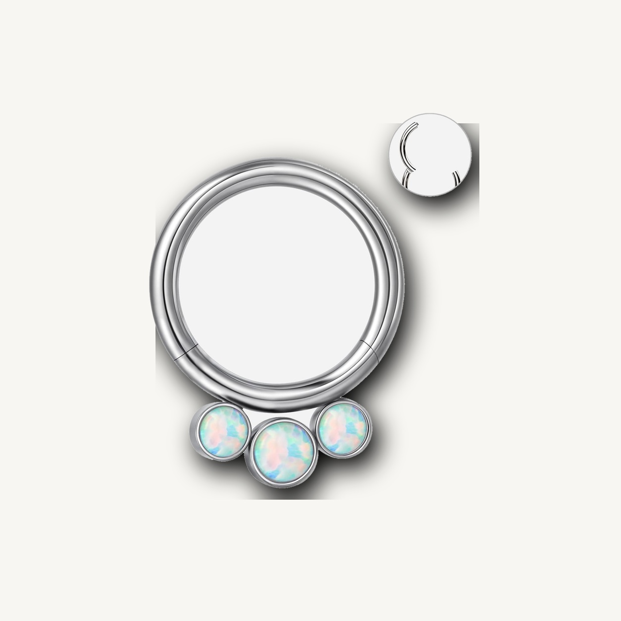 Implant Grade Titanium - Segment Ring - Silver - OP17 - 16G (1.2 x 8 mm) - detail view