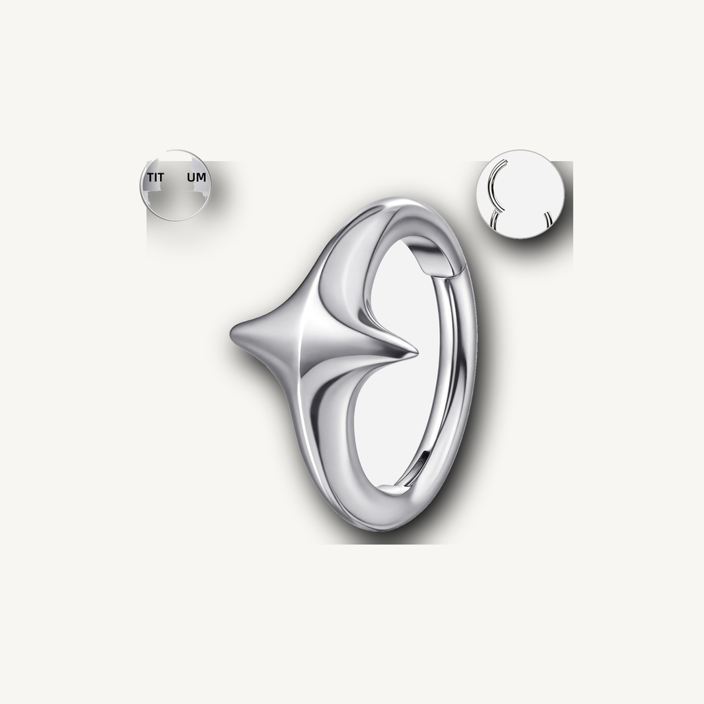Implant Grade Titanium - Segment Ring - Silver - 16G (1.2 x 8 mm) - detail view