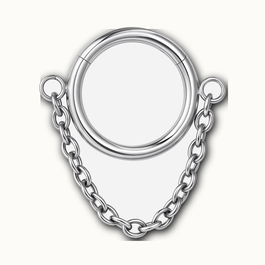 Implant Grade Titanium - Segment Ring - White Gold - 14G (1.6 x 6 mm) - product view