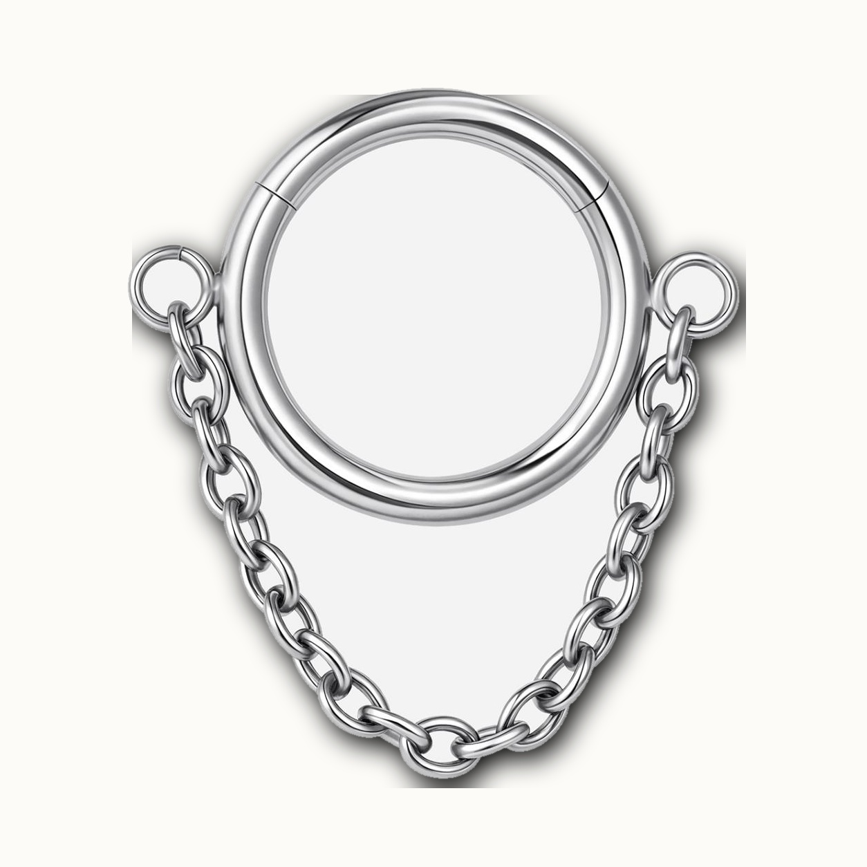 Implant Grade Titanium - Segment Ring - White Gold - 14G (1.6 x 6 mm) - product view