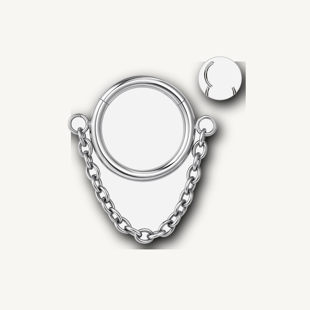 Implant Grade Titanium - Segment Ring - White Gold - 14G (1.6 x 6 mm) - detail view