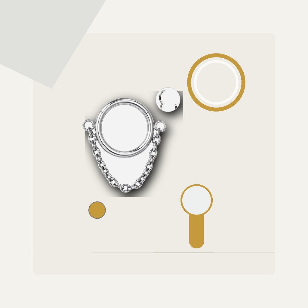 Implant Grade Titanium - Segment Ring - White Gold - 14G (1.6 x 6 mm) - styling view
