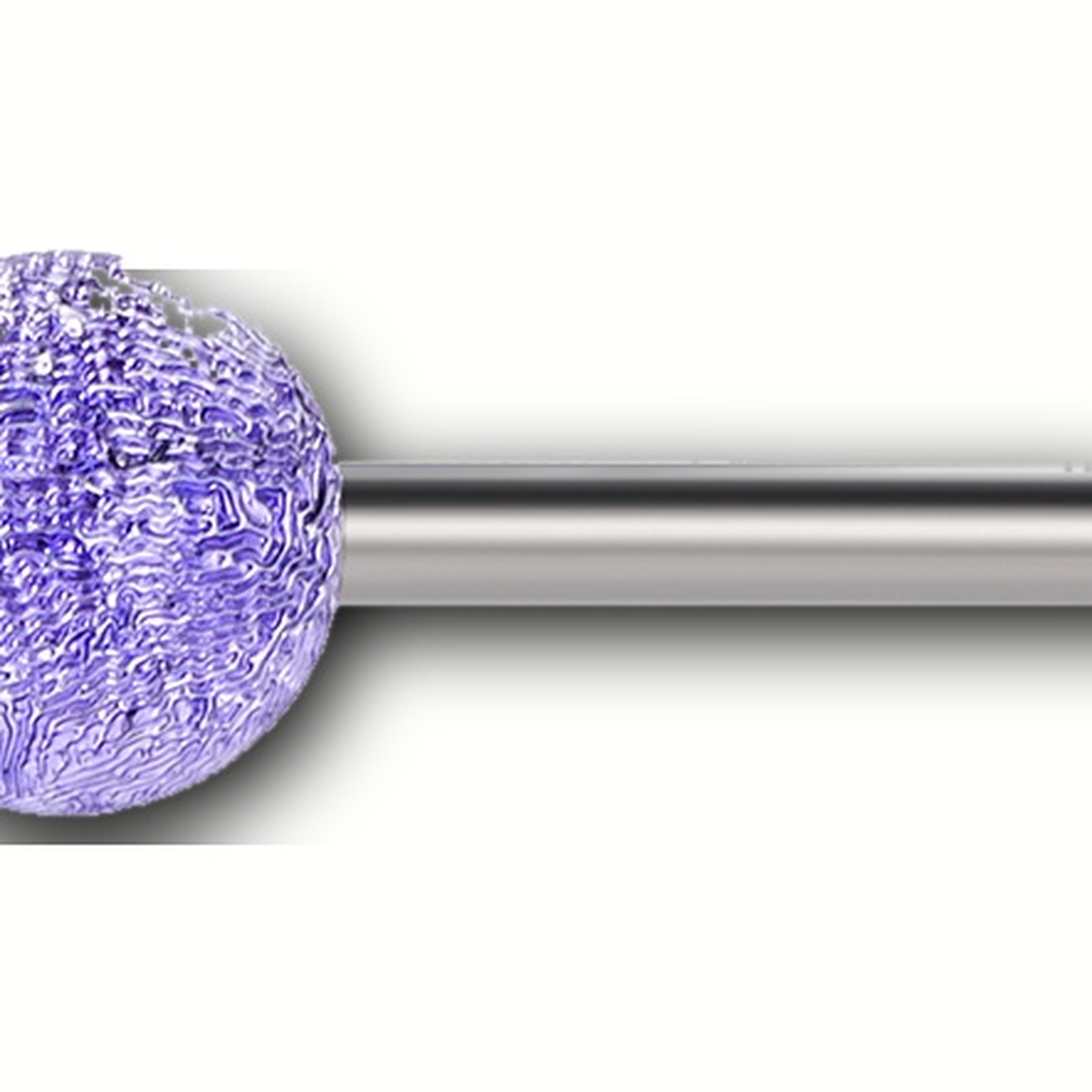 Implant Grade Titanium - Tongue Ring - Silver - 14G (1.6 x 16+6+6 mm) - detail view