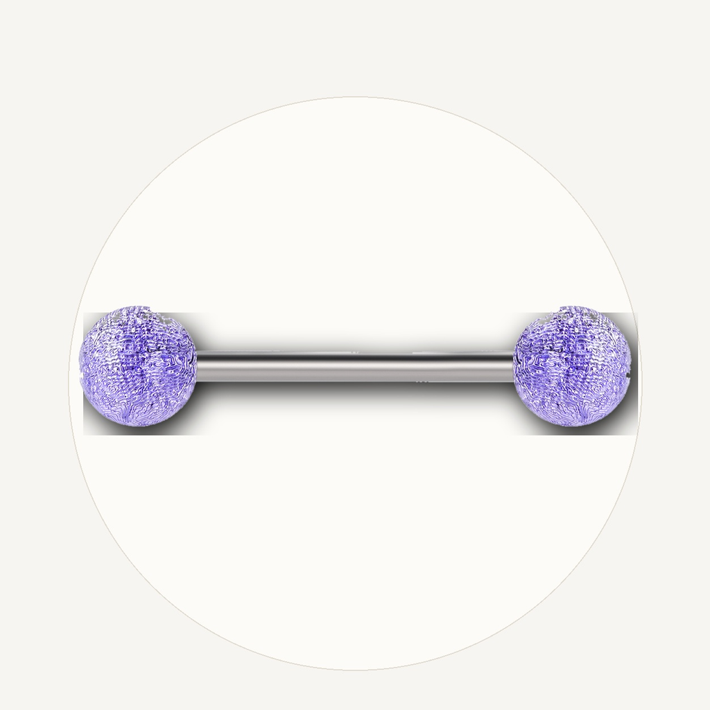 Implant Grade Titanium - Tongue Ring - Silver - 14G (1.6 x 16+6+6 mm) - styling view