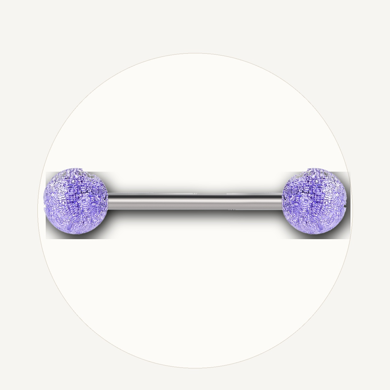 Implant Grade Titanium - Tongue Ring - Silver - 14G (1.6 x 16+6+6 mm) - styling view