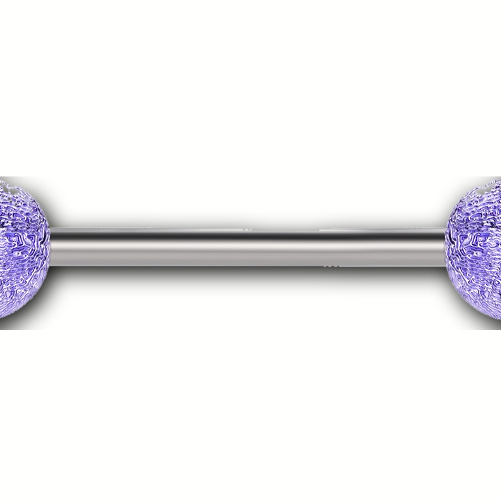 Implant Grade Titanium - Tongue Ring - Silver - 14G (1.6 x 16+6+6 mm) - detail view