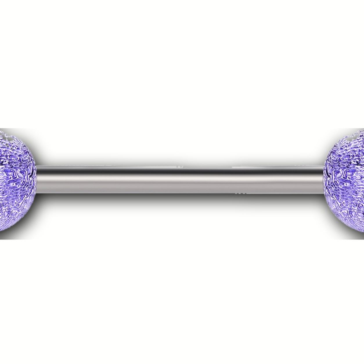 Implant Grade Titanium - Tongue Ring - Silver - 14G (1.6 x 16+6+6 mm) - detail view