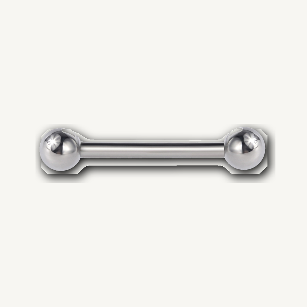 Implant Grade Titanium - Tongue Ring - Silver - 14G (1.6 x 14+5+5 mm) - product view