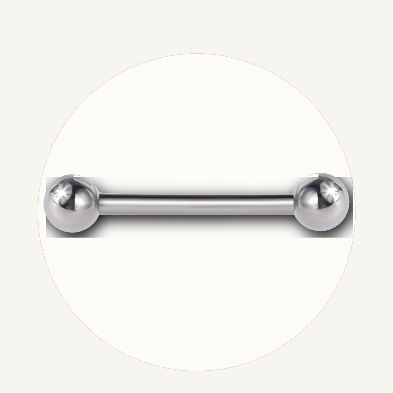 Implant Grade Titanium - Tongue Ring - Silver - 14G (1.6 x 14+5+5 mm) - styling view