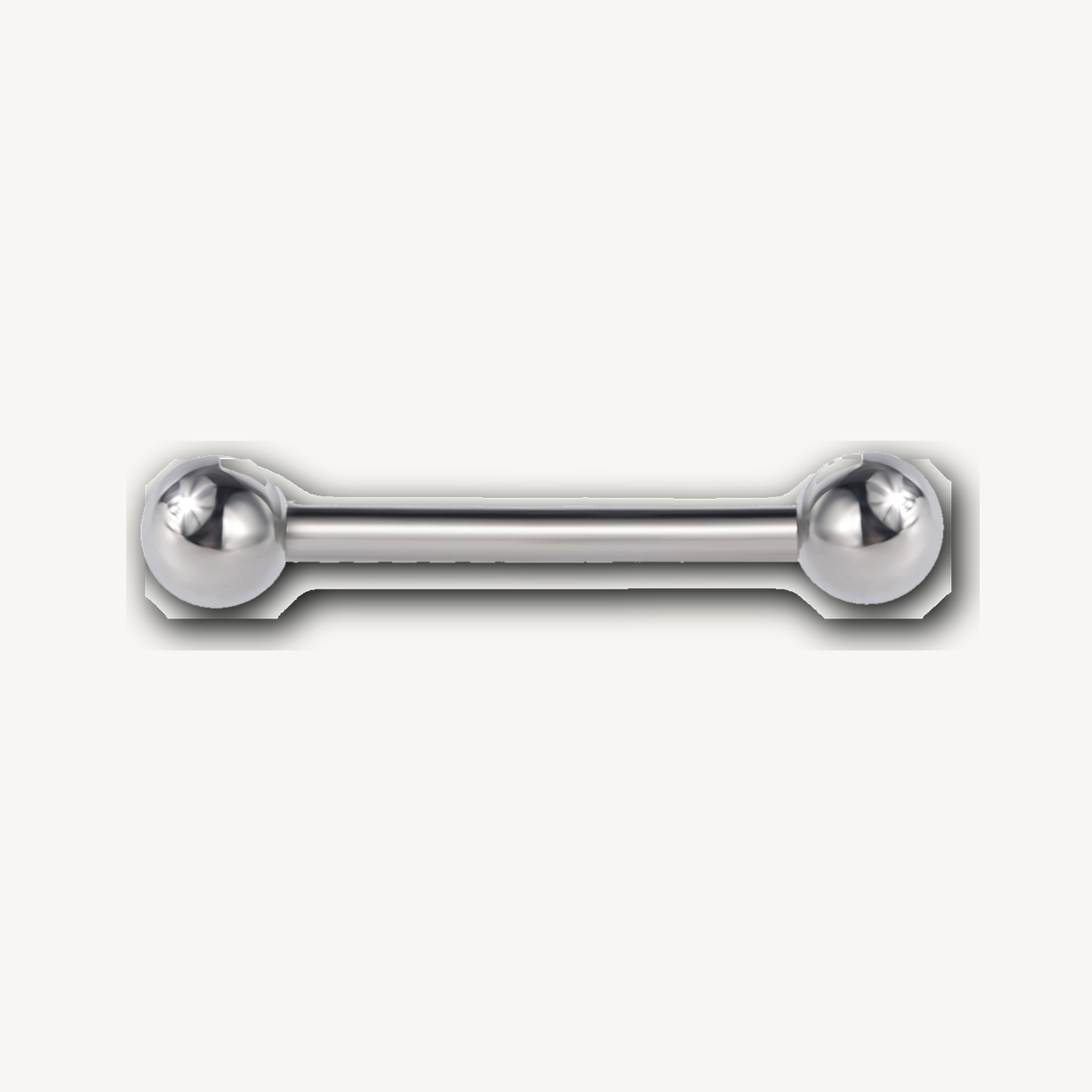 Implant Grade Titanium - Tongue Ring - Silver - 14G (1.6 x 16+5+5 mm) - product view