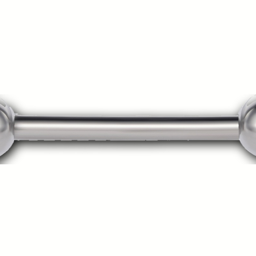 Implant Grade Titanium - Tongue Ring - Silver - 14G (1.6 x 16+5+5 mm) - detail view