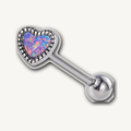Implant Grade Titanium - Tongue Ring - Silver - OP38 - 14G (1.6 x 16+6 mm) - product view