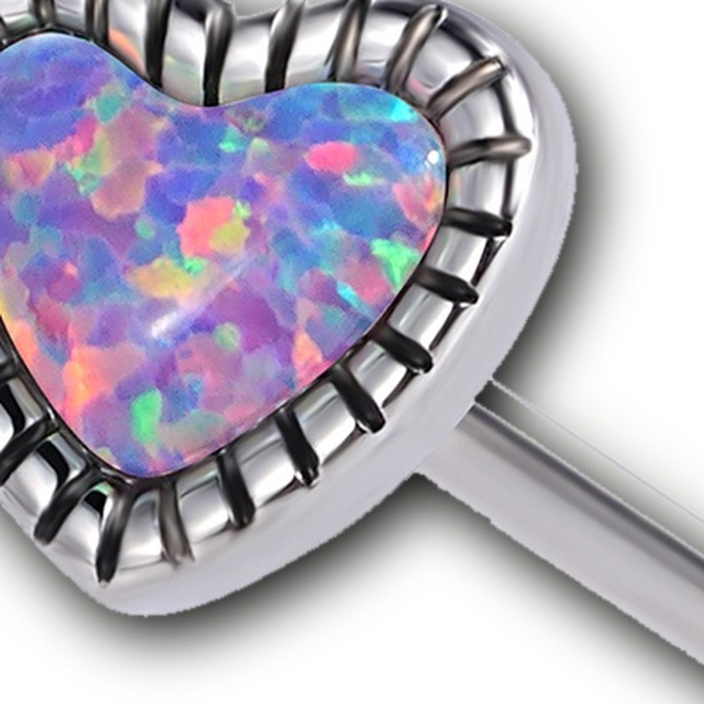 Implant Grade Titanium - Tongue Ring - Silver - SW234 - 14G (1.6 x 16+6 mm) - detail view