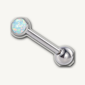 Implant Grade Titanium - Tongue Ring - Silver - OP17 - 14G (1.6 x 16 mm) - product view