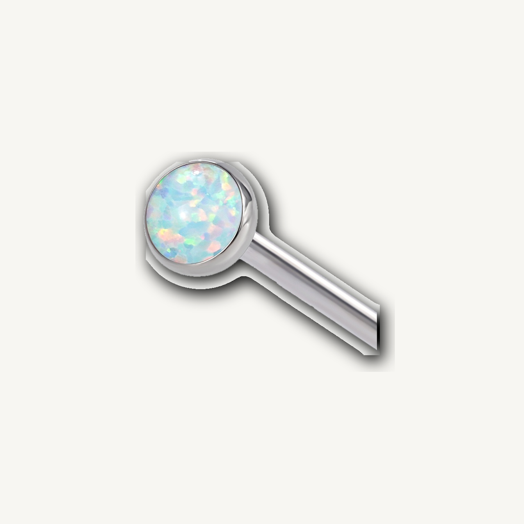 Implant Grade Titanium - Tongue Ring - Silver - OP17 - 14G (1.6 x 16 mm) - detail view