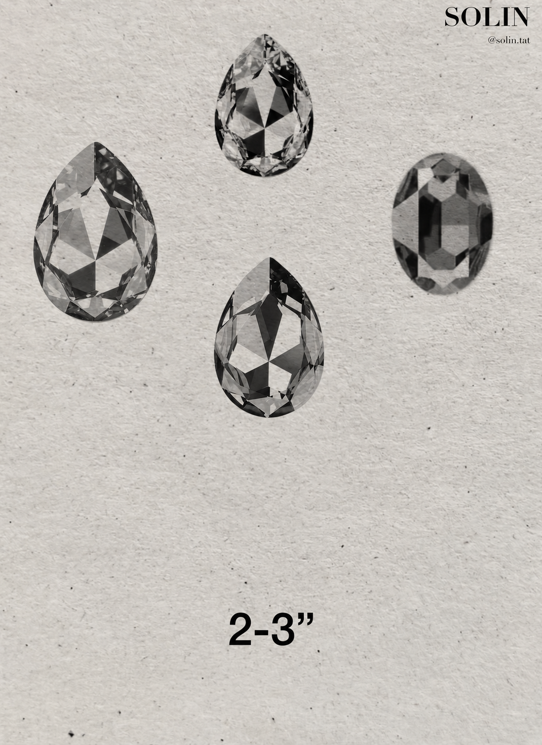Faceted Gems flash tattoo artwork by Solin, 2–3 inches