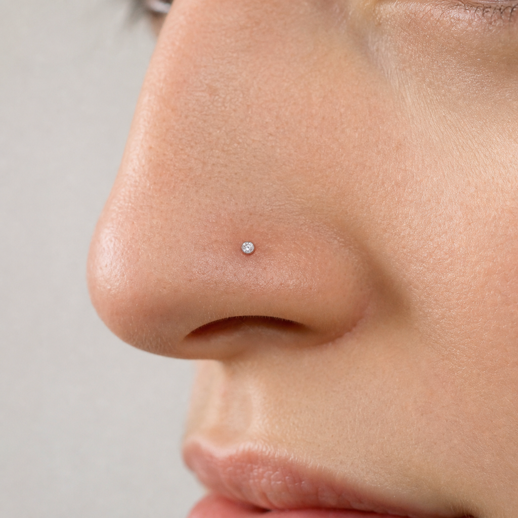 [TOPOSH-LEGACY-LAYOUT-REPAIR-20260717-LEGACY18:TP-NS-S-SIL-20G7-T2-CLCZ-010:02] Clear CZ Titanium Nose Screw – Silver, 7+2mm | 02_model_white