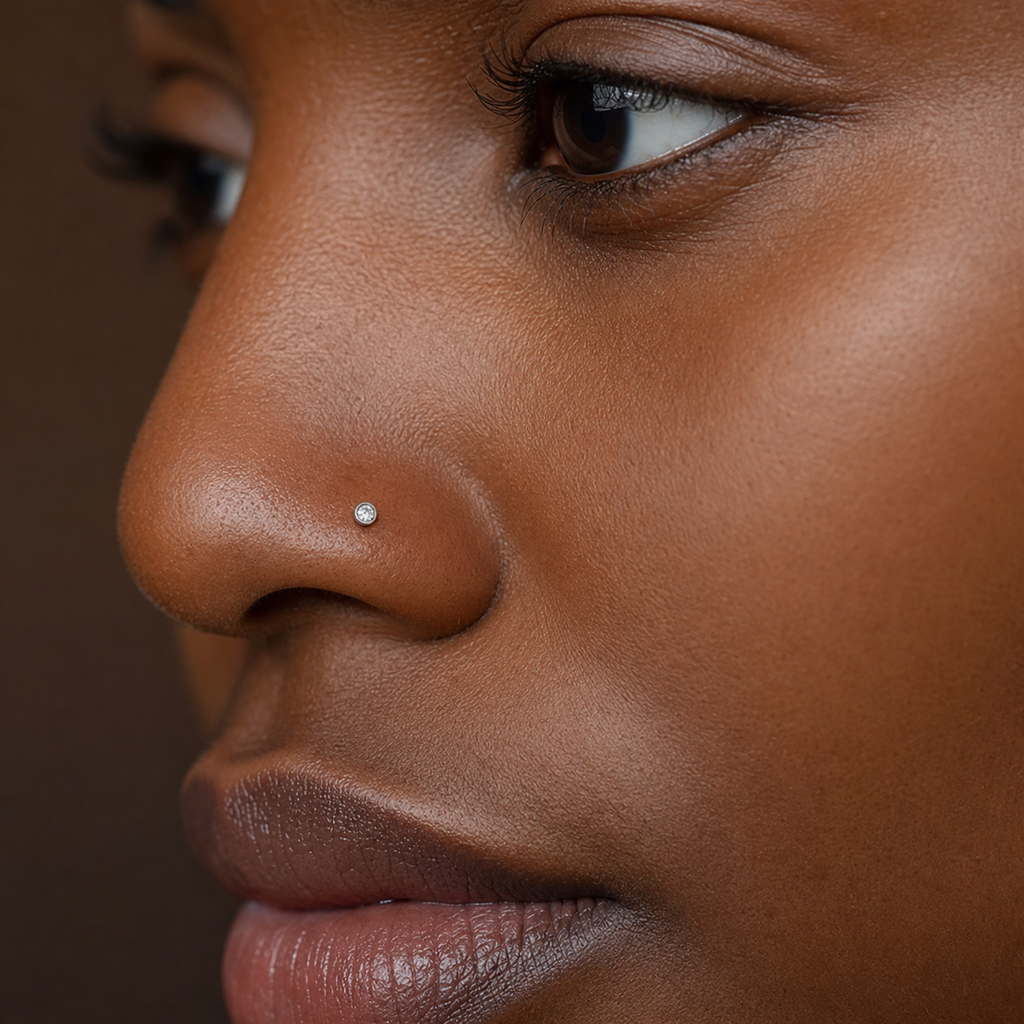[TOPOSH-LEGACY-LAYOUT-REPAIR-20260717-LEGACY18:TP-NS-S-SIL-20G7-T2-CLCZ-010:03] Clear CZ Titanium Nose Screw – Silver, 7+2mm | 03_model_black