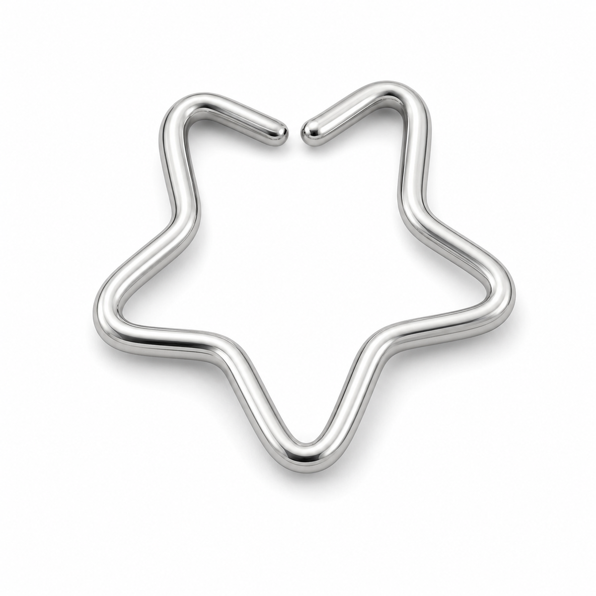 [TOPOSH-LEGACY-LAYOUT-REPAIR-20260717-LEGACY22:TP-NS-SIL-18G10-PLN-020:05] Star Titanium Nose Jewelry – Silver, 10mm | 05_product_angles
