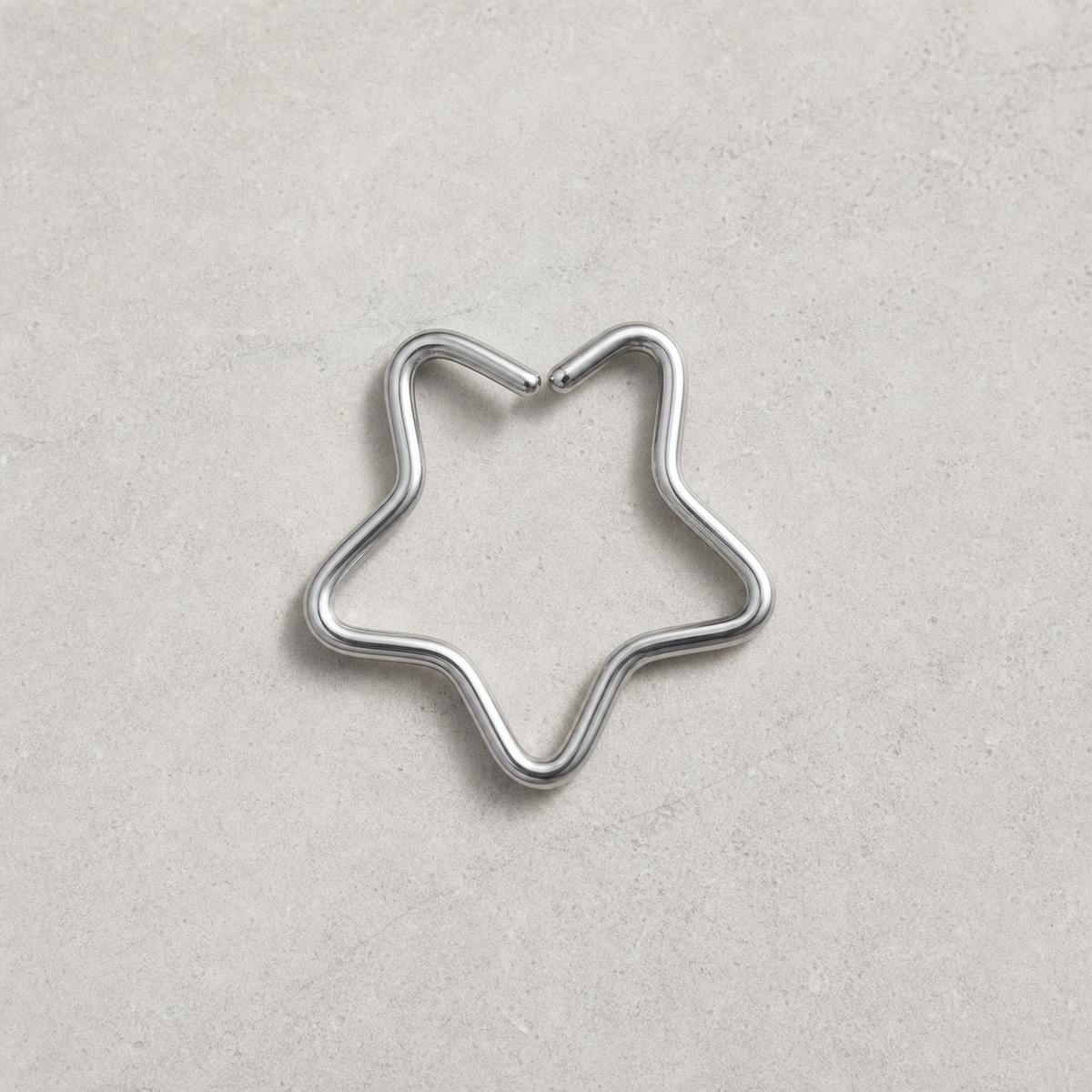 [TOPOSH-LEGACY-LAYOUT-REPAIR-20260717-LEGACY22:TP-NS-SIL-18G10-PLN-020:06] Star Titanium Nose Jewelry – Silver, 10mm | 06_accessory_flatlay