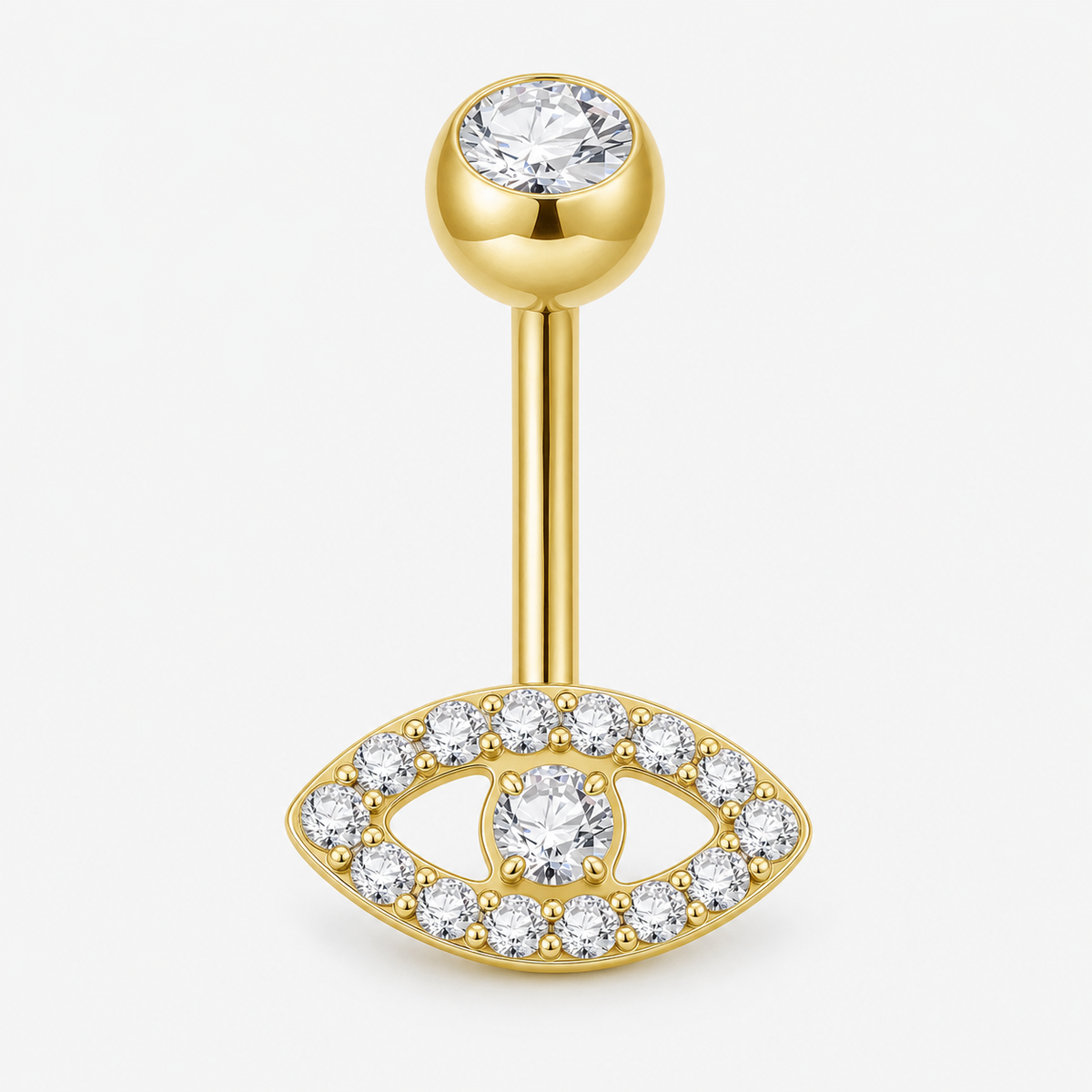 [TOPOSH-LEGACY-LAYOUT-REPAIR-20260717-LEGACY31:TP-BBR-IN-24K-14G6-T5-CLCZ-005:01] Clear CZ Titanium Belly Button Ring – 24K Gold | 01_primary_product_bg