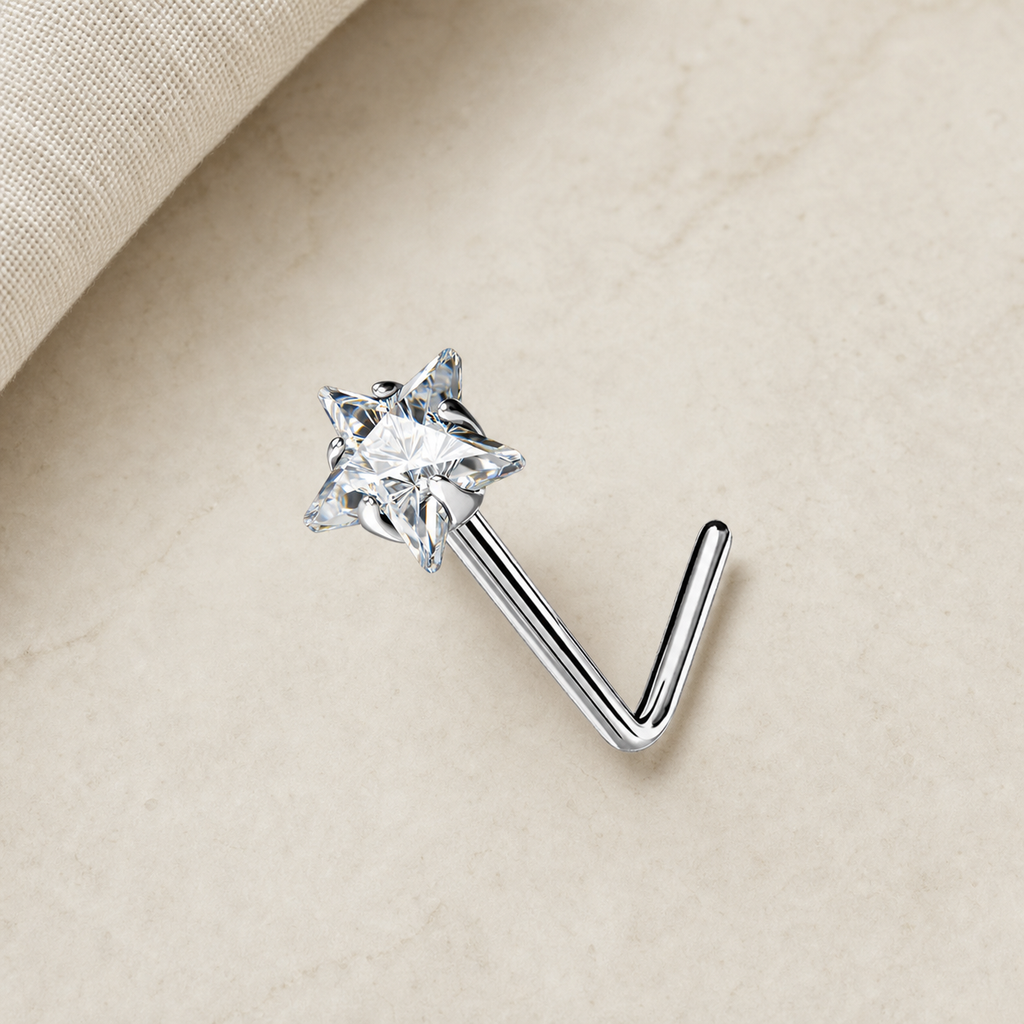 [TOPOSH-LEGACY-LAYOUT-REPAIR-20260717-LEGACY17:TP-NS-L-SIL-0.8-3-CLCZ-032:06] Clear CZ Titanium L-Bend Nose Stud – Silver, 0.8+3mm | 06_accessory_flatlay