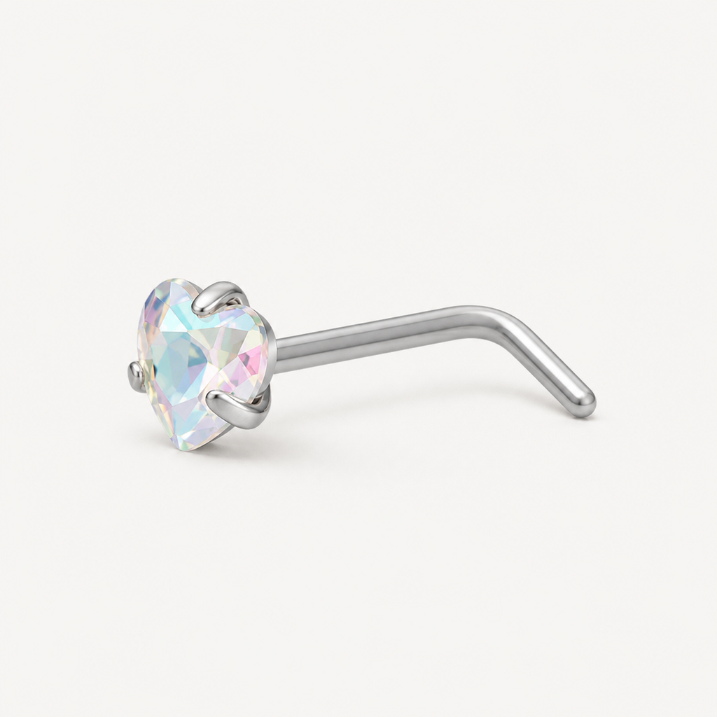 [TOPOSH-LEGACY-LAYOUT-REPAIR-20260717-LEGACY18:TP-NS-L-SIL-20G6-T3-ABCZ-026:05] Heart Aurora CZ Titanium L-Bend Nose Stud – Silver | 05_product_angles