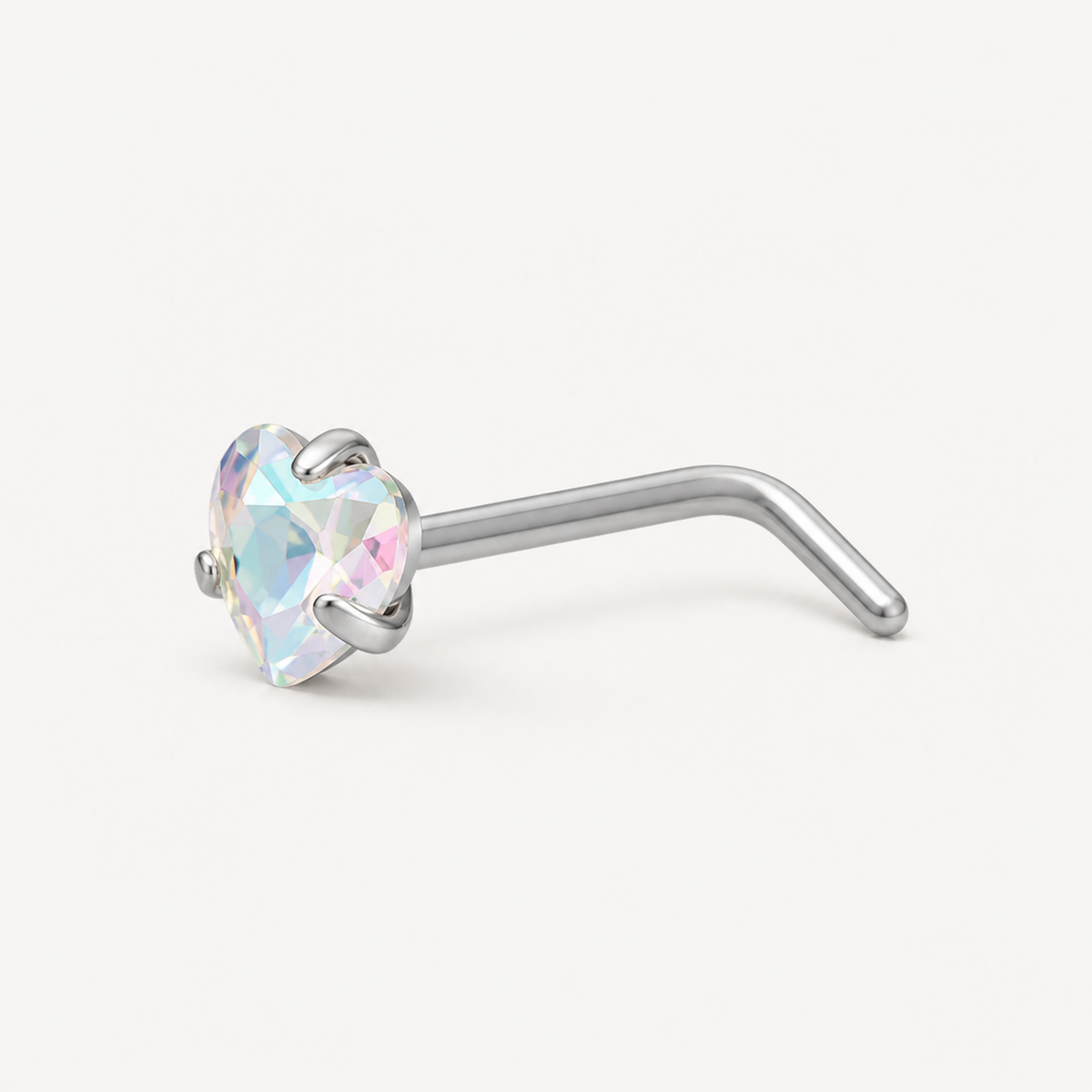 [TOPOSH-LEGACY-LAYOUT-REPAIR-20260717-LEGACY18:TP-NS-L-SIL-20G6-T3-ABCZ-026:05] Heart Aurora CZ Titanium L-Bend Nose Stud – Silver | 05_product_angles