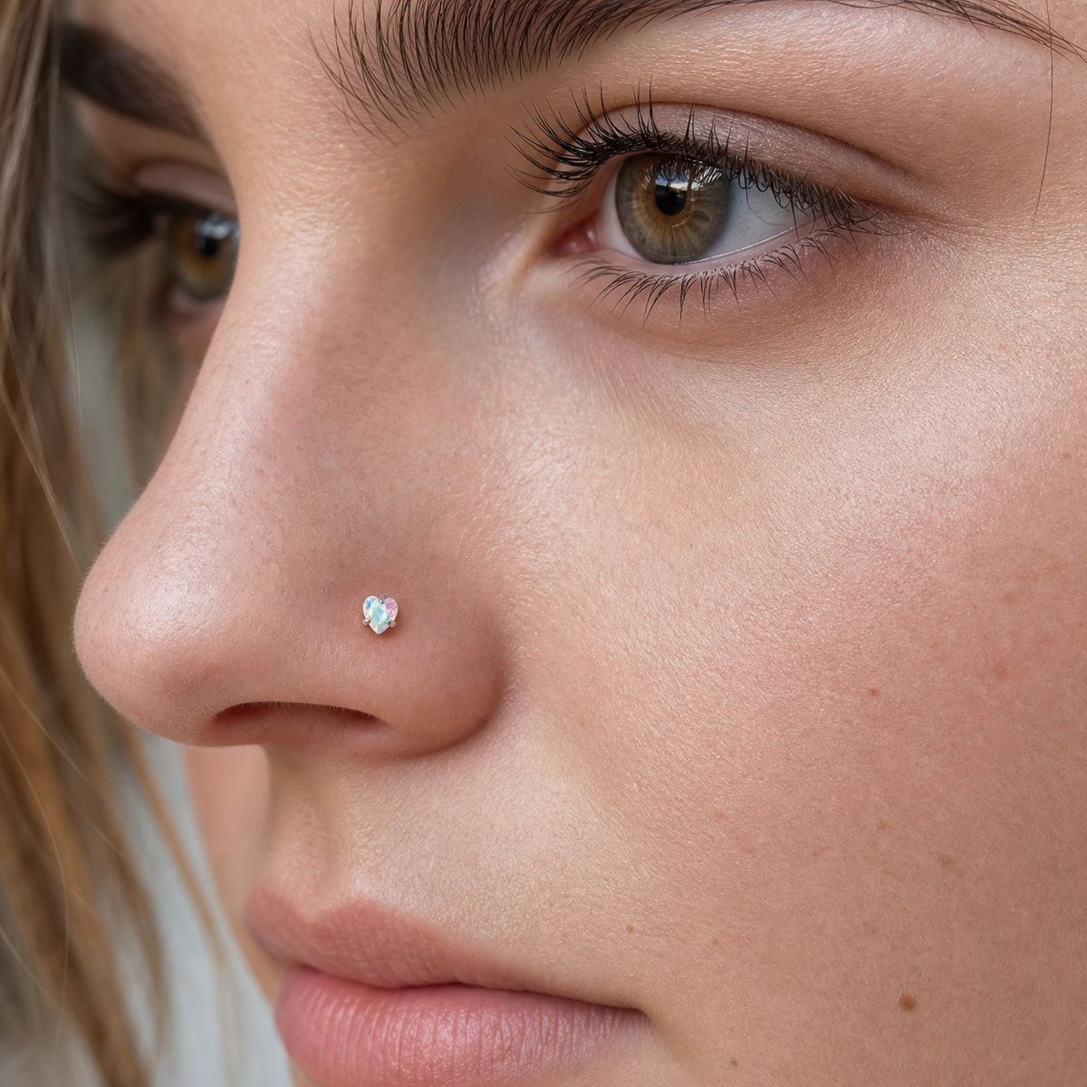 [TOPOSH-LEGACY-LAYOUT-REPAIR-20260717-LEGACY18:TP-NS-L-SIL-20G6-T3-ABCZ-026:02] Heart Aurora CZ Titanium L-Bend Nose Stud – Silver | 02_model_white