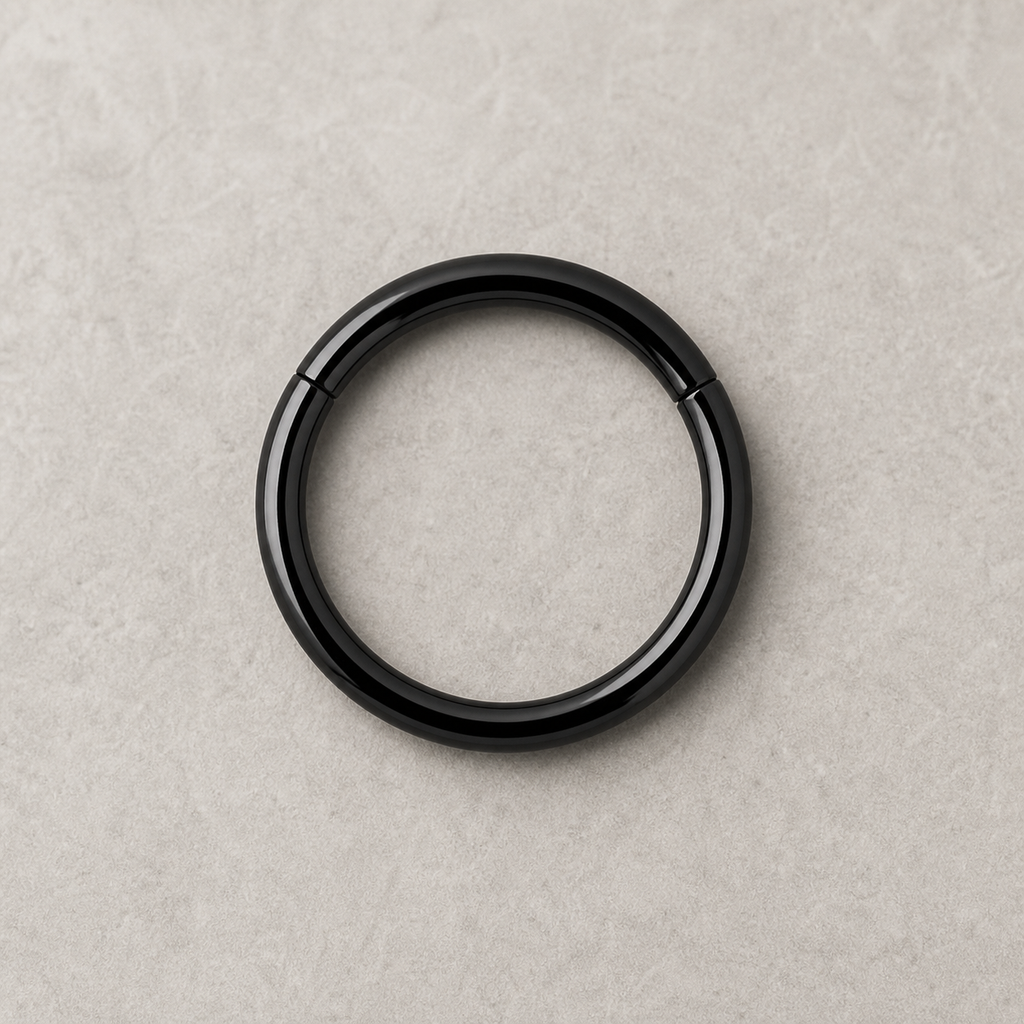 [TOPOSH-LEGACY-LAYOUT-REPAIR-20260717-LEGACY25:TP-SR-BK-14G8-PLN-934:06] Titanium Segment Ring – Black, 8mm | 06_accessory_flatlay