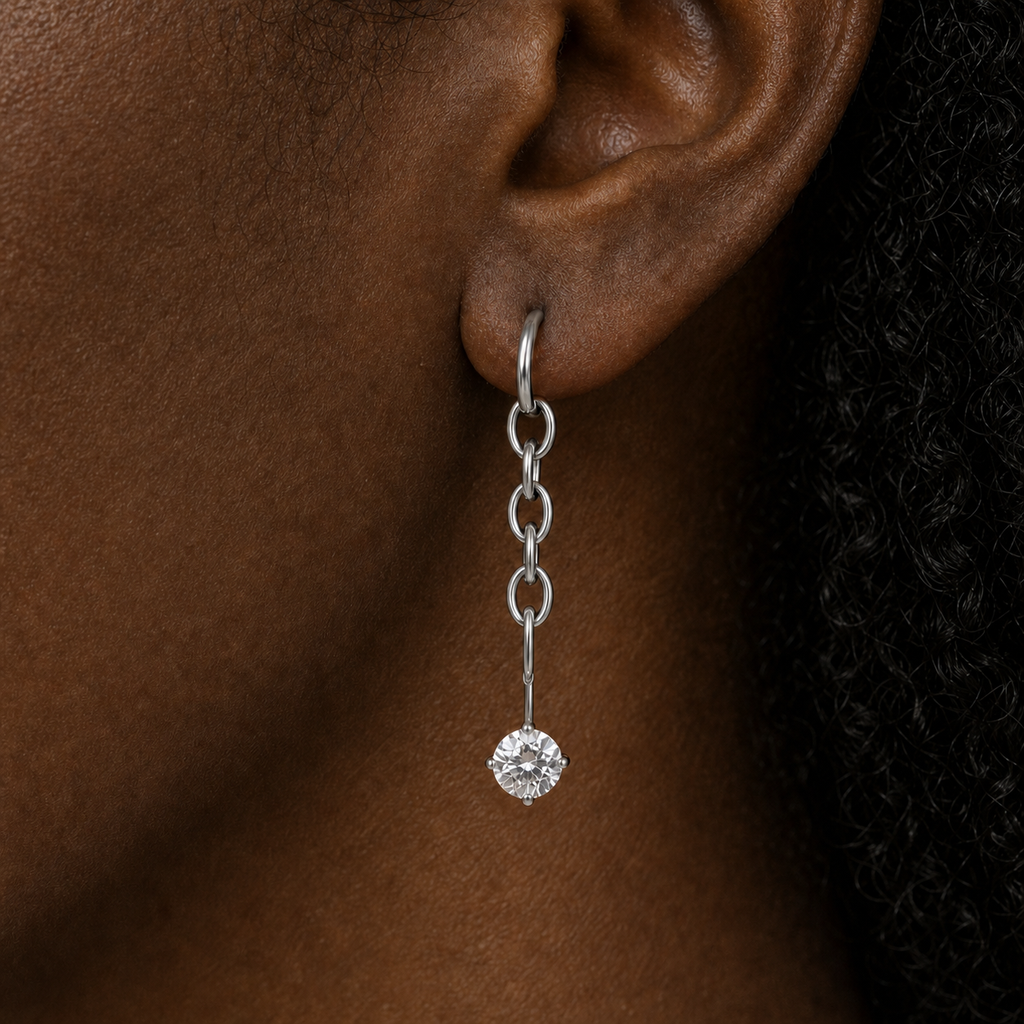 [TOPOSH-LEGACY-LAYOUT-REPAIR-20260717-LEGACY24:TP-PART-SIL-CLCZ-122:03] Chain Clear CZ Titanium Piercing End – Silver | 03_model_black