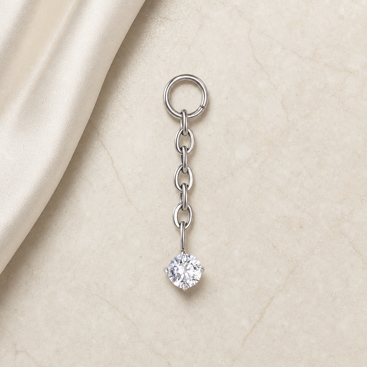 [TOPOSH-LEGACY-LAYOUT-REPAIR-20260717-LEGACY24:TP-PART-SIL-CLCZ-122:06] Chain Clear CZ Titanium Piercing End – Silver | 06_accessory_flatlay