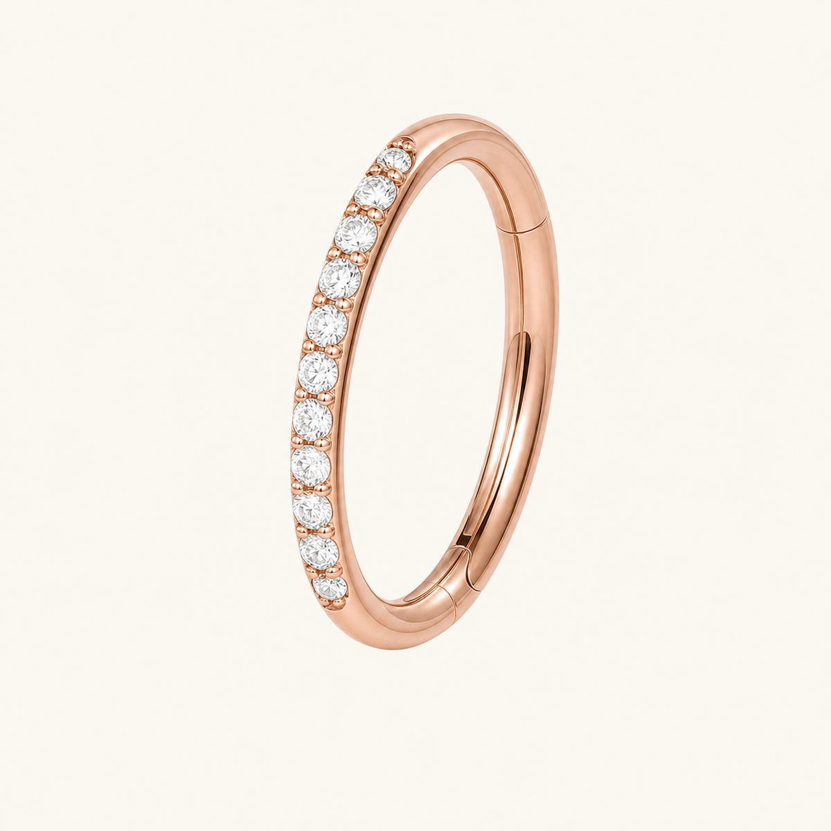 [TOPOSH-LEGACY-LAYOUT-REPAIR-20260717-LEGACY26:TP-SR-RG-16G6-CLCZ-692:01] Pavé Clear CZ Titanium Segment Ring – Rose Gold | 01_primary_product_bg