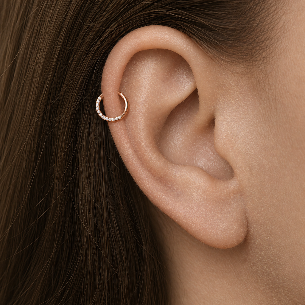 [TOPOSH-LEGACY-LAYOUT-REPAIR-20260717-LEGACY26:TP-SR-RG-16G6-CLCZ-692:02] Pavé Clear CZ Titanium Segment Ring – Rose Gold | 02_model_white