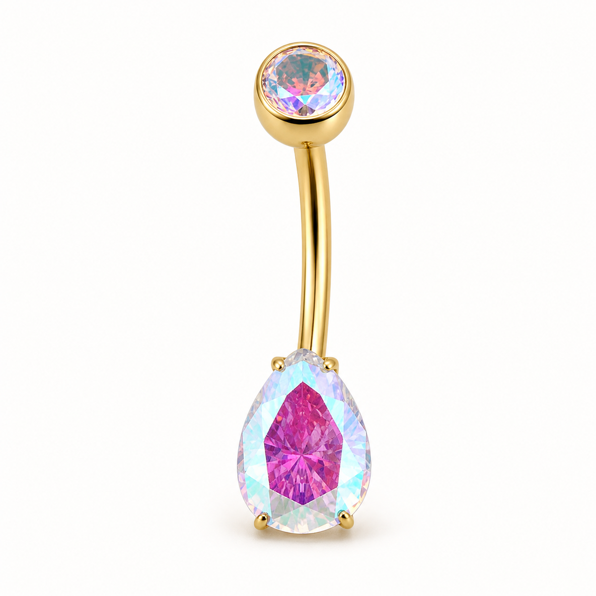 [TOPOSH-LEGACY-LAYOUT-REPAIR-20260717-LEGACY31:TP-BBR-IN-GD-14G10-B4-B6-ABCZ-422:01] Aurora CZ Titanium Belly Button Ring – Gold | 01_primary_product_bg