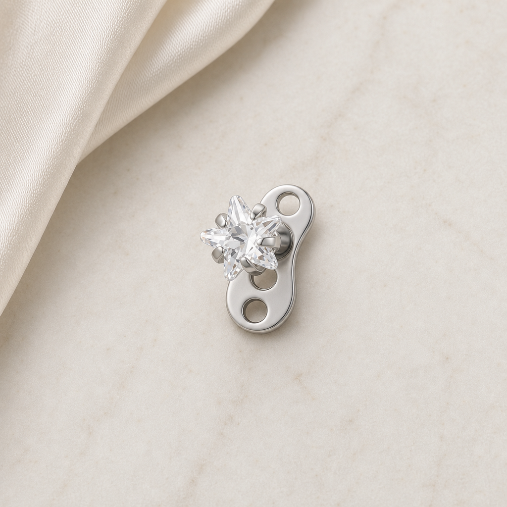 [TOPOSH-ROLE-ORDER-CLEANUP-20260717-BATCH08:TP-DM-IN-SIL-14G2-CLCZ-015:06] Star Clear CZ Titanium Dermal Top – Silver | 06_accessory_flatlay