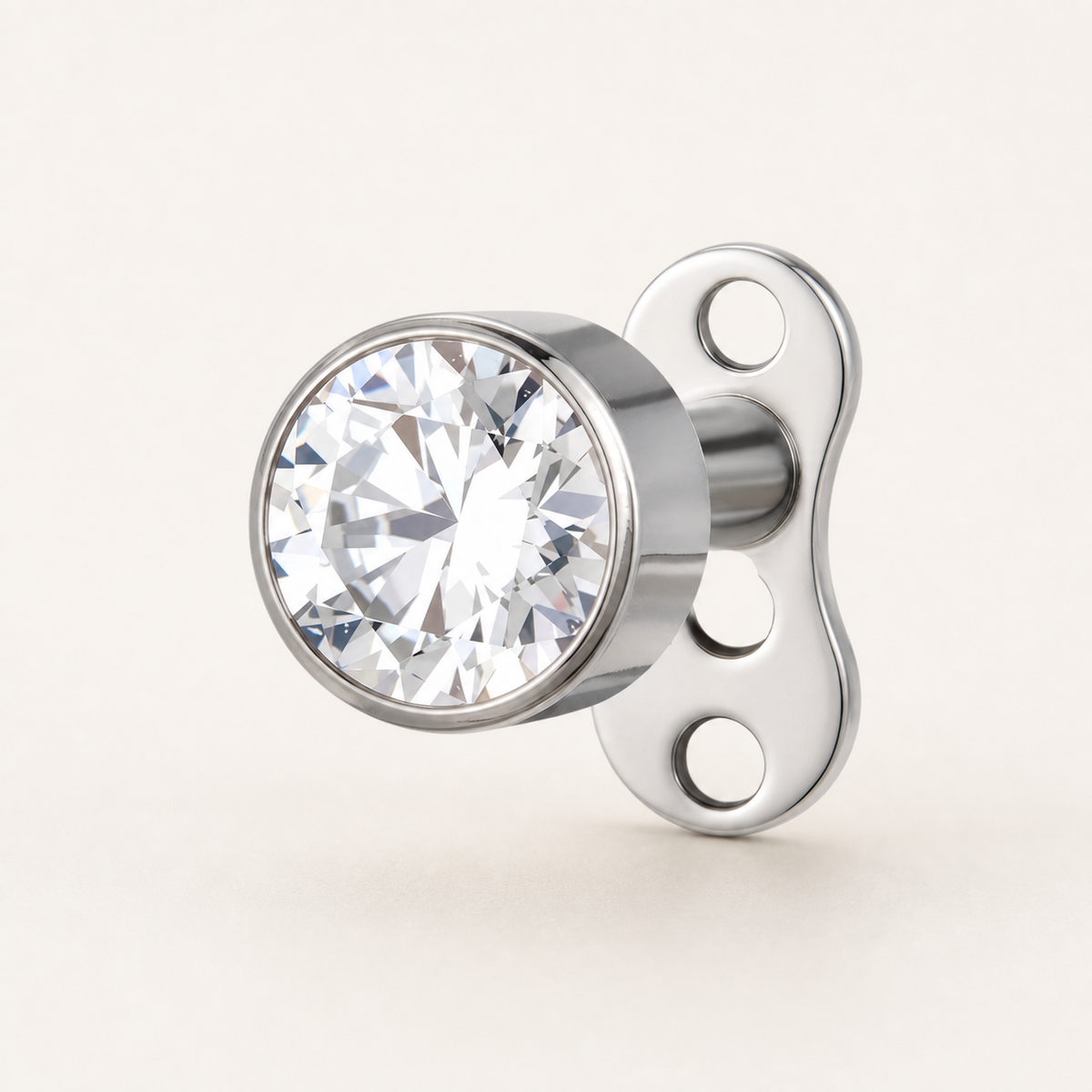 [TOPOSH-ROLE-ORDER-CLEANUP-20260717-BATCH08:TP-DM-IN-SIL-14G2-CLCZ-059:01] Round Clear CZ Titanium Dermal Top – Silver | 01_primary_product_bg