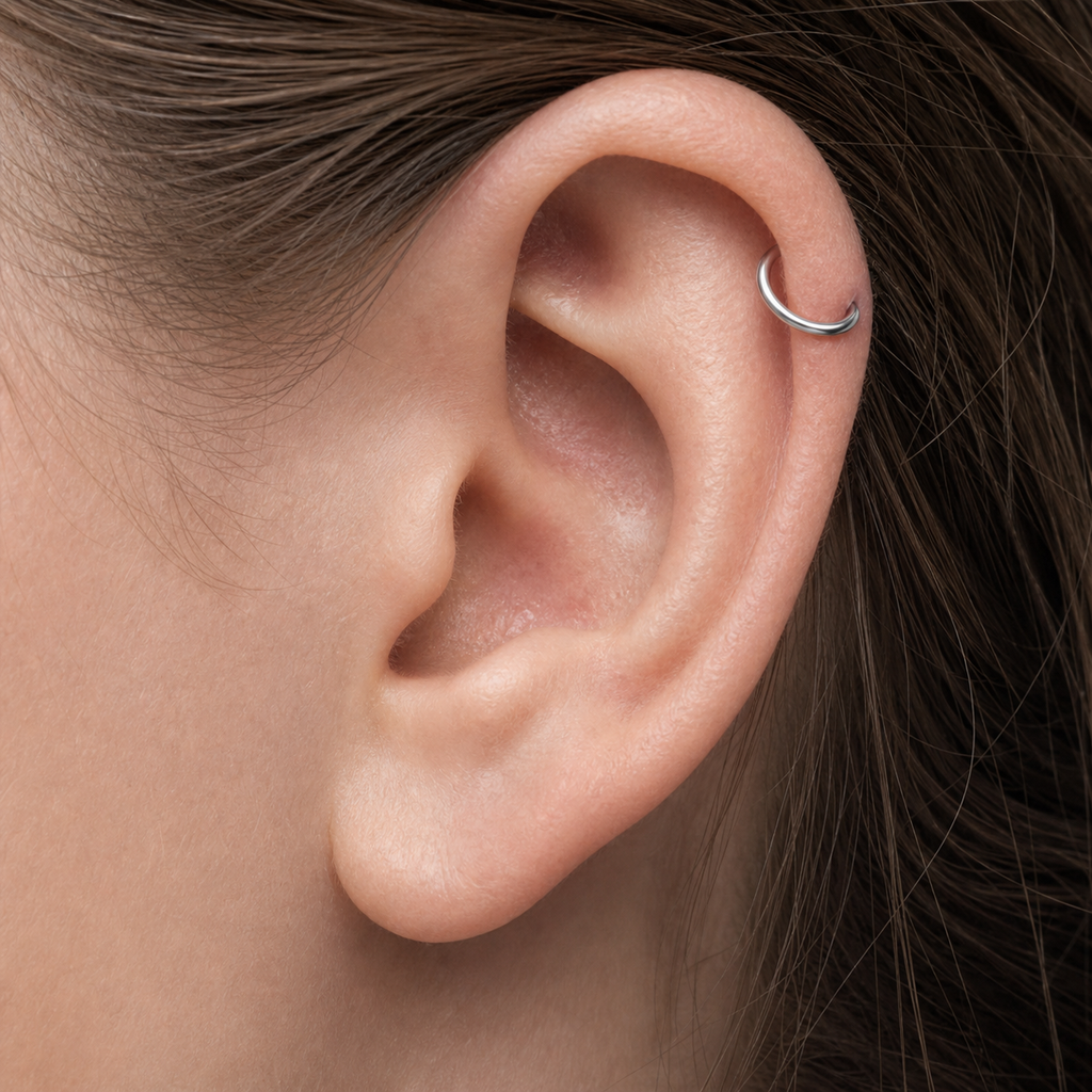 [TOPOSH-ROLE-ORDER-CLEANUP-20260717-BATCH08:TP-HOP-SIL-20G8-PLN-088:02] Titanium Hoop – Silver, 8mm | 02_model_white