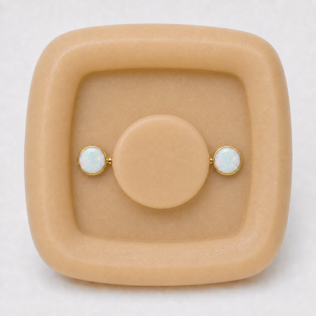 [TOPOSH-FULLSCORE-V4-20260711:TP-NP-TH-GD-14G16-B5-B5-OP17-006:04] Implant Grade Titanium - Nipple Ring - Gold - OP17 - 14G (1.6 x 16+5+5 mm) - threadless mechanism