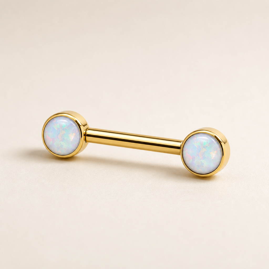 [TOPOSH-FULLSCORE-V4-20260711:TP-NP-TH-GD-14G16-B5-B5-OP17-006:05] Implant Grade Titanium - Nipple Ring - Gold - OP17 - 14G (1.6 x 16+5+5 mm) - side profile detail