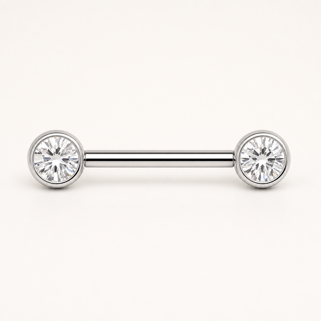 [TOPOSH-FULLSCORE-V4-20260711:TP-NP-TH-SIL-14G14-B5-B5-CLCZ-005:01] Implant Grade Titanium - Nipple Ring - Silver - Clear CZ - 14G (1.6 x 14+5+5 mm) - primary product