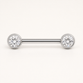 [TOPOSH-FULLSCORE-V4-20260711:TP-NP-TH-SIL-14G14-B5-B5-CLCZ-005:01] Implant Grade Titanium - Nipple Ring - Silver - Clear CZ - 14G (1.6 x 14+5+5 mm) - primary product