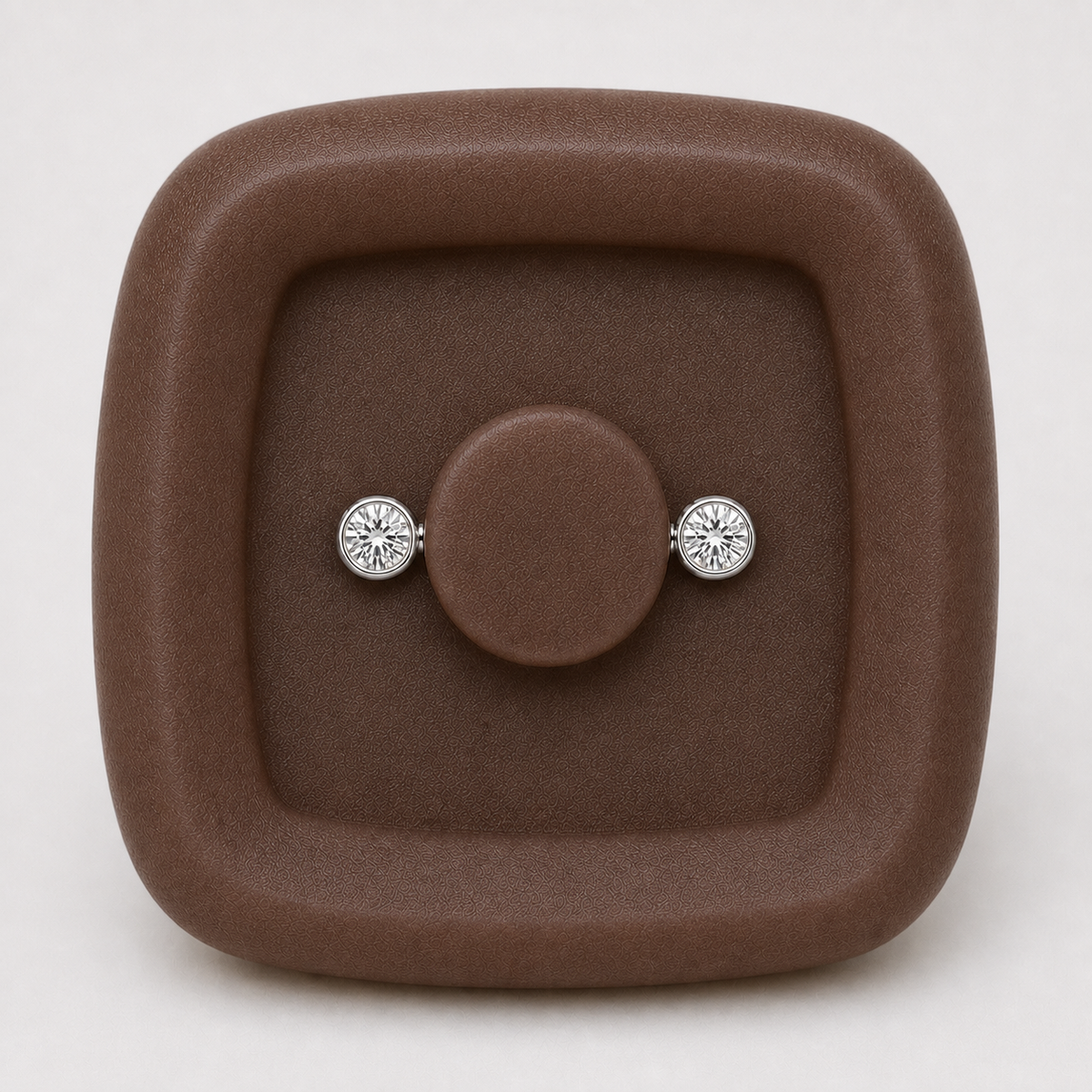[TOPOSH-FULLSCORE-V4-20260711:TP-NP-TH-SIL-14G14-B5-B5-CLCZ-005:03] Implant Grade Titanium - Nipple Ring - Silver - Clear CZ - 14G (1.6 x 14+5+5 mm) - gemstone macro
