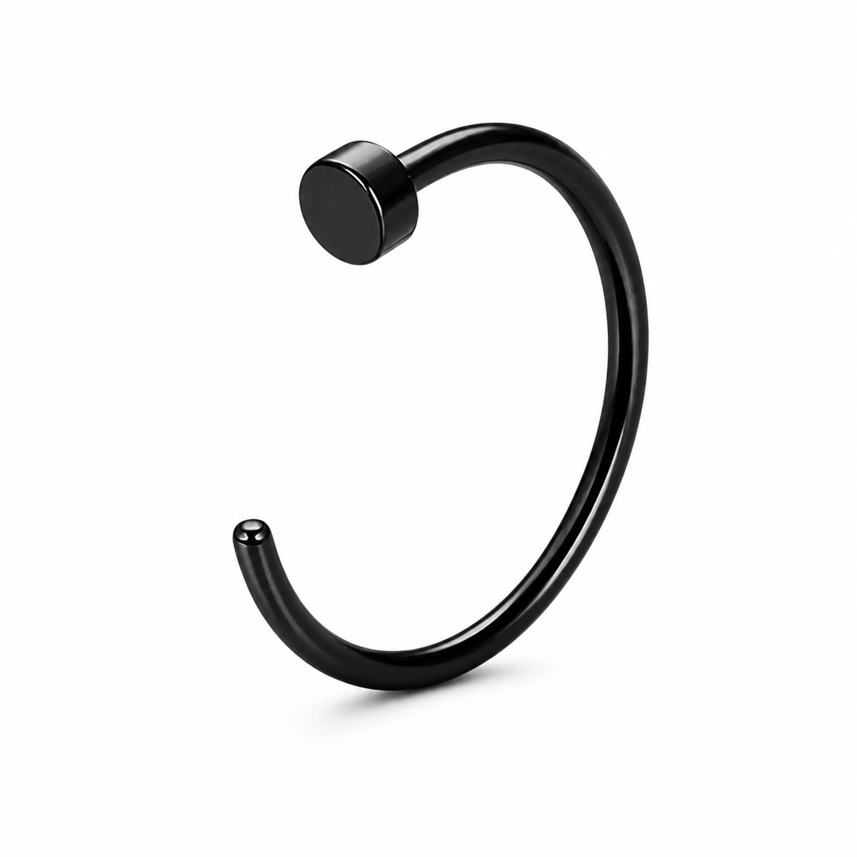 [TOPOSH-ROLE-ORDER-CLEANUP-20260717-BATCH11:TP-NS-BK-20G8-PLN-001:01] Titanium Nose Hoop – Black | 01_primary_product_bg